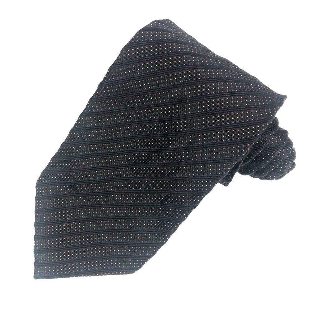 Daniel De Fasson 100% Silk Hand Made Men's Necktie Geometric stripe Autographed
